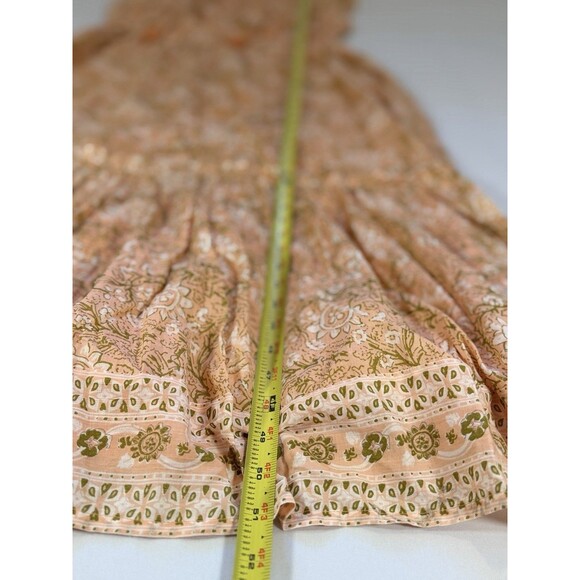 Cleobella Organic Cotton Peach Floral Smocked Midi Dress- Large - Picture 7 of 16